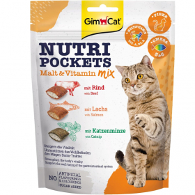 Хрупкави лакомства за котки GIMCAТ Nutri pockets MALT & VITAMIN MIX 150г